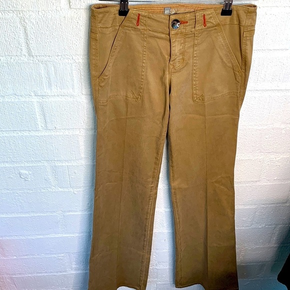 Level 99 Women's Khaki Tan Lyocell Bell Bottom Pants sz 25 - Picture 1 of 8
